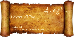 Lovas Éva névjegykártya
